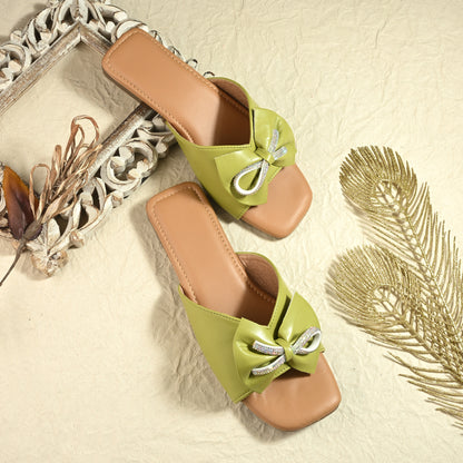 RAVIS Glam Bow Slip-On Flats