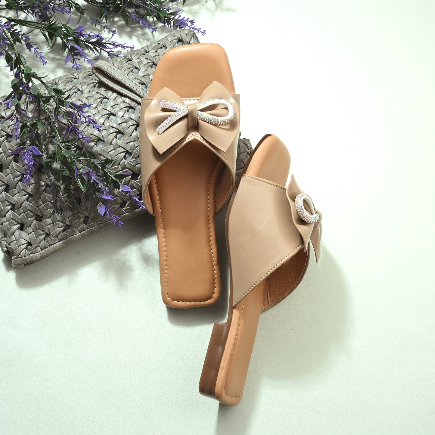 RAVIS Glam Bow Slip-On Flats
