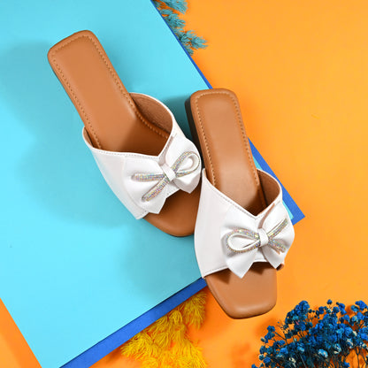 RAVIS Glam Bow Slip-On Flats