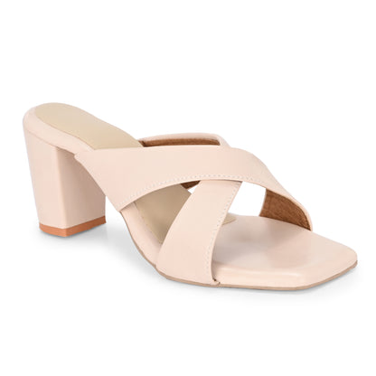 Ravis Cross-Strap Block Heels – Comfortable Slip-On Sandals for Women