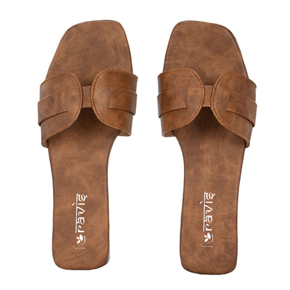 Ravis Minimal Toe-Ring Flat Slippers – Everyday Slip-On Comfort Sandals for Women