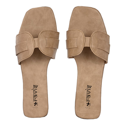 Ravis Minimal Toe-Ring Flat Slippers – Everyday Slip-On Comfort Sandals for Women