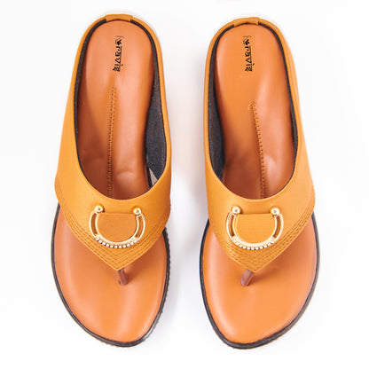 Ravis Gold Ring Toe-Ring Flats – Comfort Slip-On Daily Wear Sandals for Women