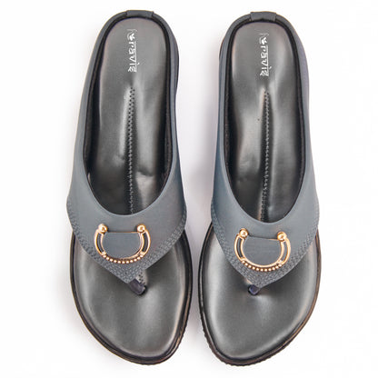 Ravis Gold Ring Toe-Ring Flats – Comfort Slip-On Daily Wear Sandals for Women