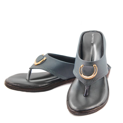 Ravis Gold Ring Toe-Ring Flats – Comfort Slip-On Daily Wear Sandals for Women