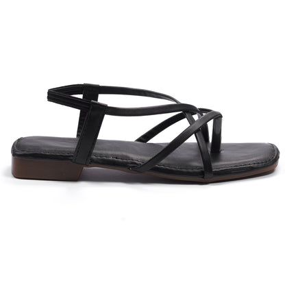 Ravis Triple Elastic Strap Criss-Cross Flats – Stylish Comfort for Everyday