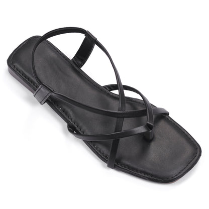 Ravis Triple Elastic Strap Criss-Cross Flats – Stylish Comfort for Everyday