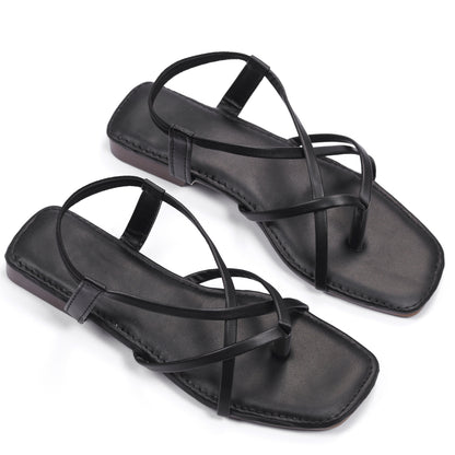 Ravis Triple Elastic Strap Criss-Cross Flats – Stylish Comfort for Everyday