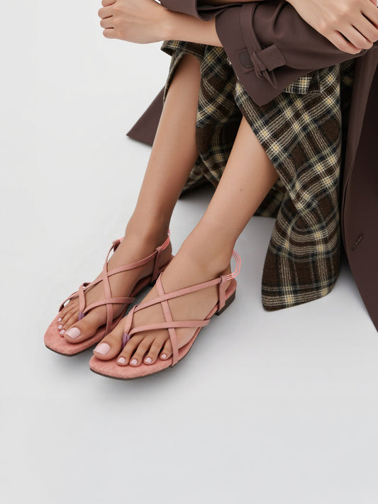 Ravis Triple Elastic Strap Criss-Cross Flats – Stylish Comfort for Everyday