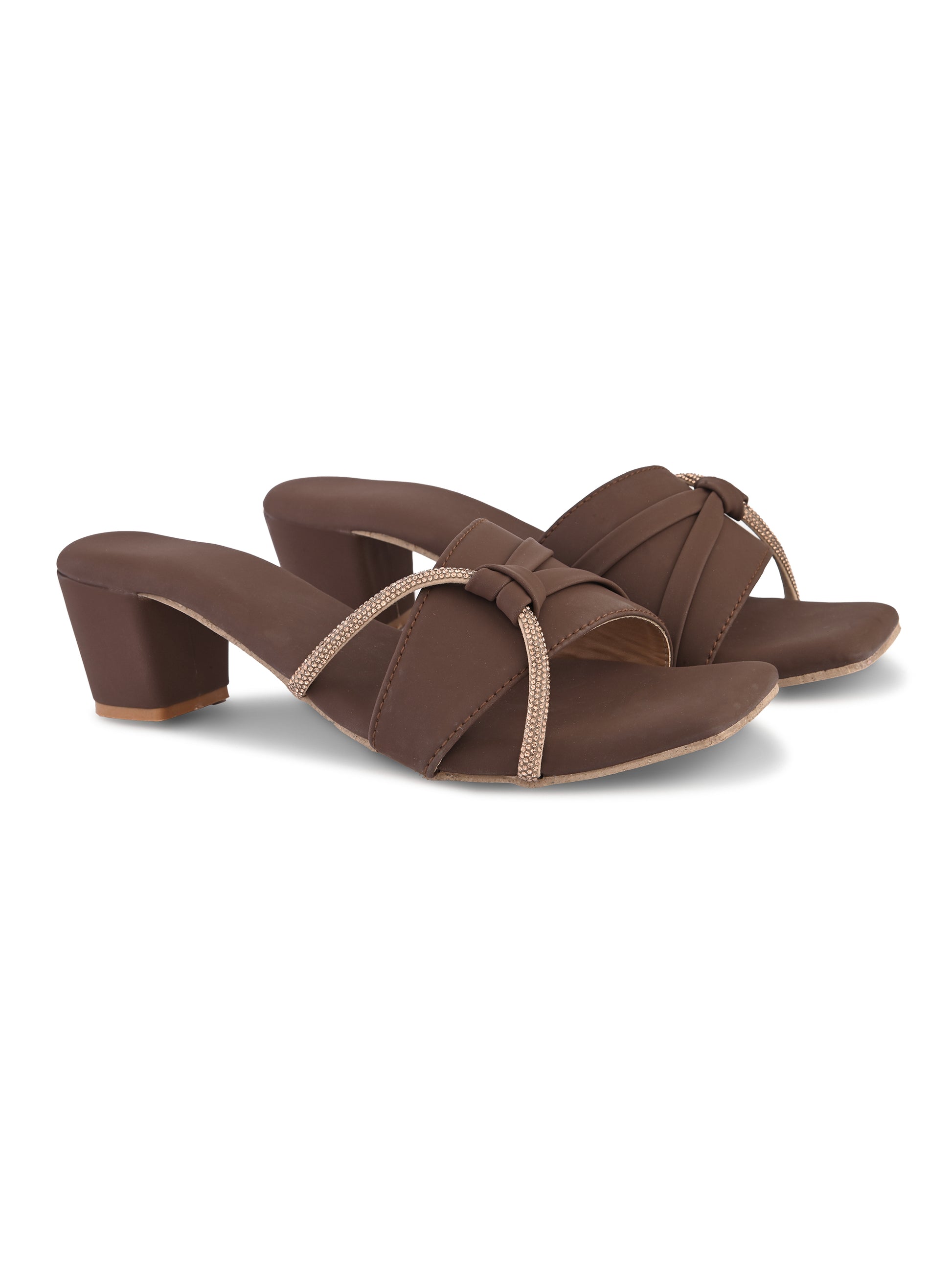 Brown Ravis Side Chain Block Heel for Women Lifestyle Shot Ravis Footwear