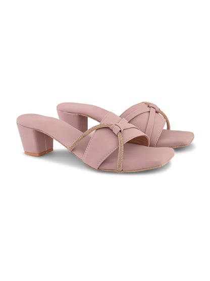 Woodrose Side Chain Block Heel Ravis Footwear