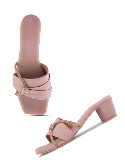 Woodrose Side Chain Block Heel Ravis Footwear