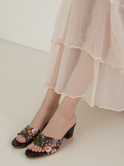 RAVIS Floral Block Heel Slippers for Women – Trendy & Comfortable