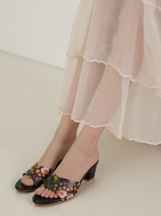 RAVIS Floral Block Heel Slippers for Women – Trendy & Comfortable