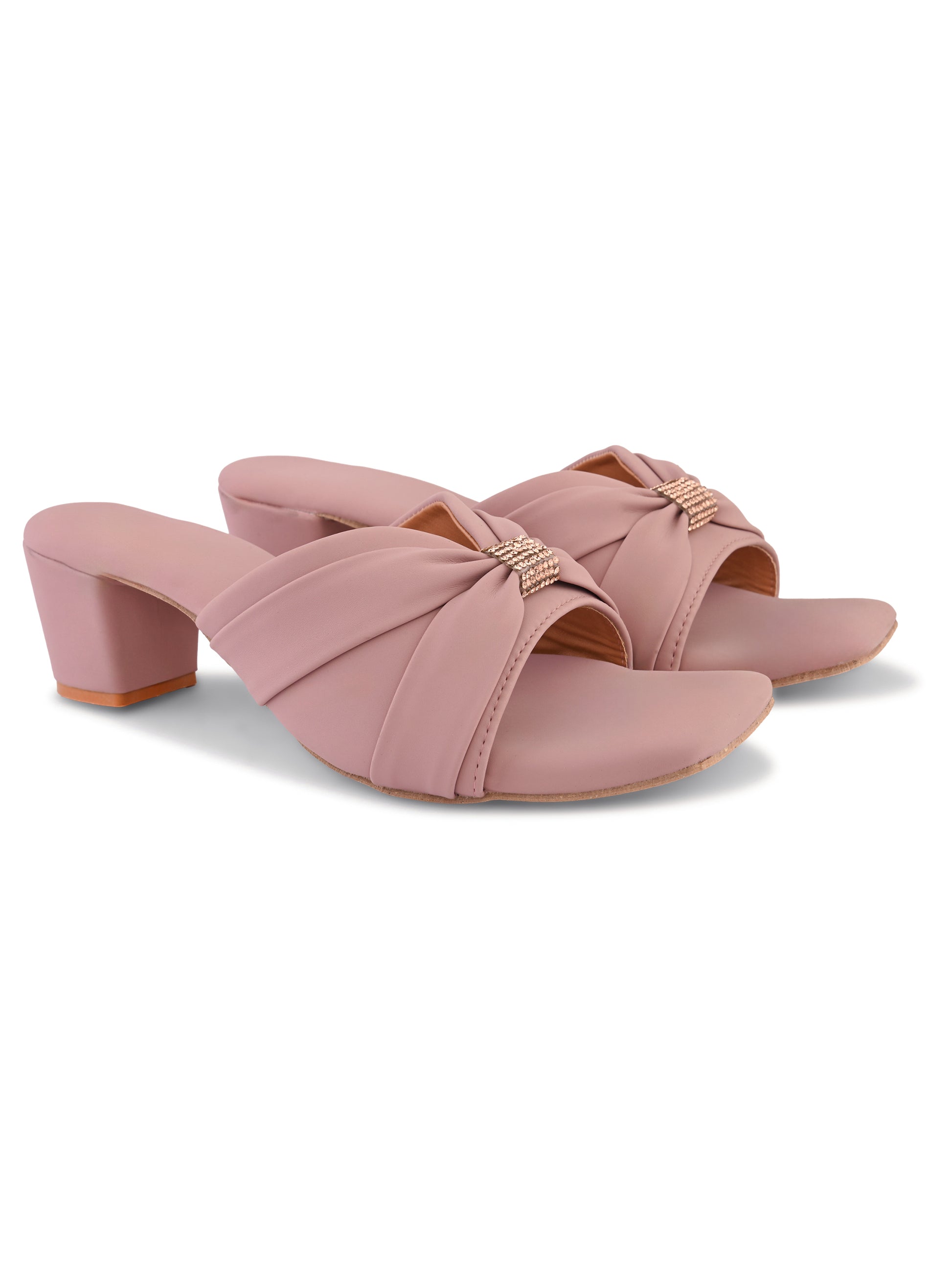 Woodrose | Ravis Women's Ruched with Rhinestone Detail Heel